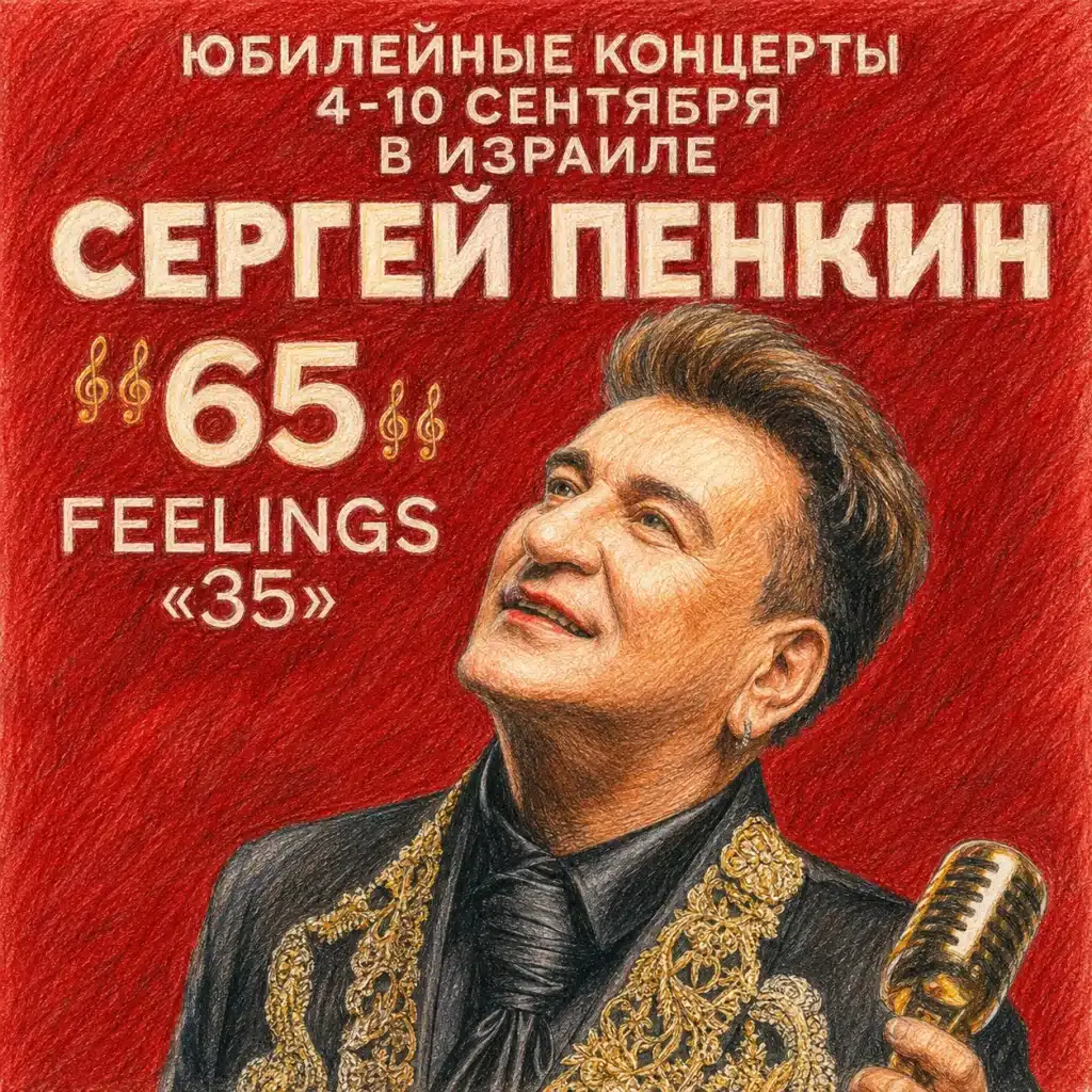Сергей Пенкин выступит в Израиле в сентябре 2026 года с юбилейной программой. Даты концертов в Тель-Авиве, Ашдоде, Беэр-Шеве, Ришон ле-Ционе и Хайфе, цены и ссылка на билеты.