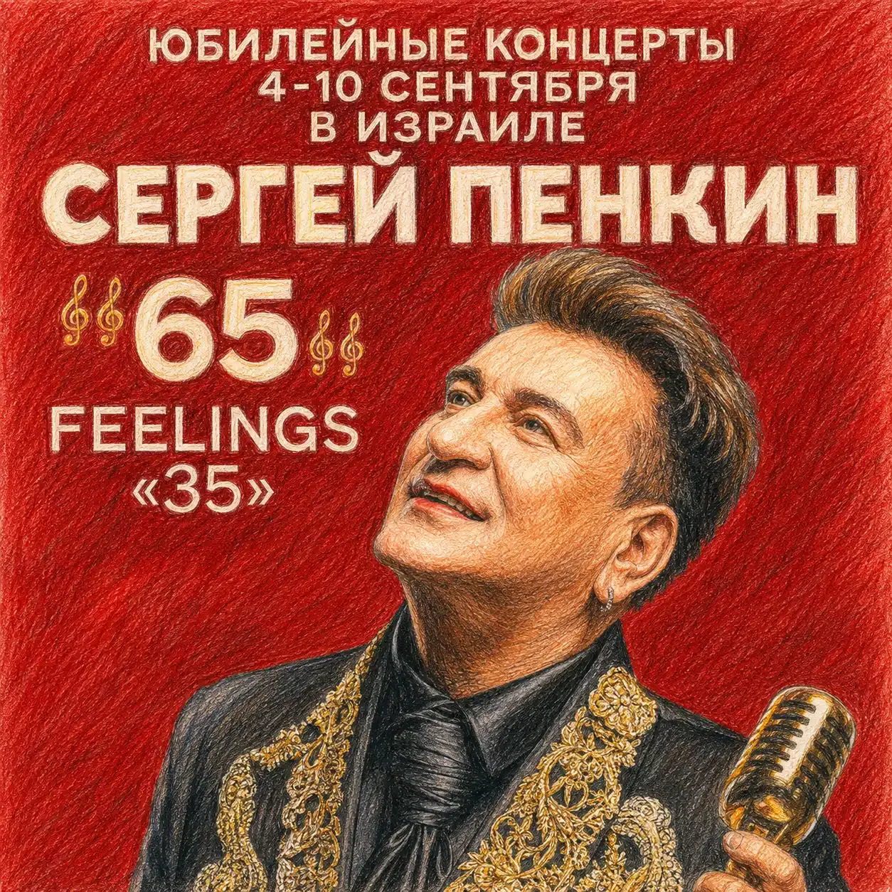 Сергей Пенкин выступит в Израиле в сентябре 2026 года с юбилейной программой. Даты концертов в Тель-Авиве, Ашдоде, Беэр-Шеве, Ришон ле-Ционе и Хайфе, цены и ссылка на билеты.